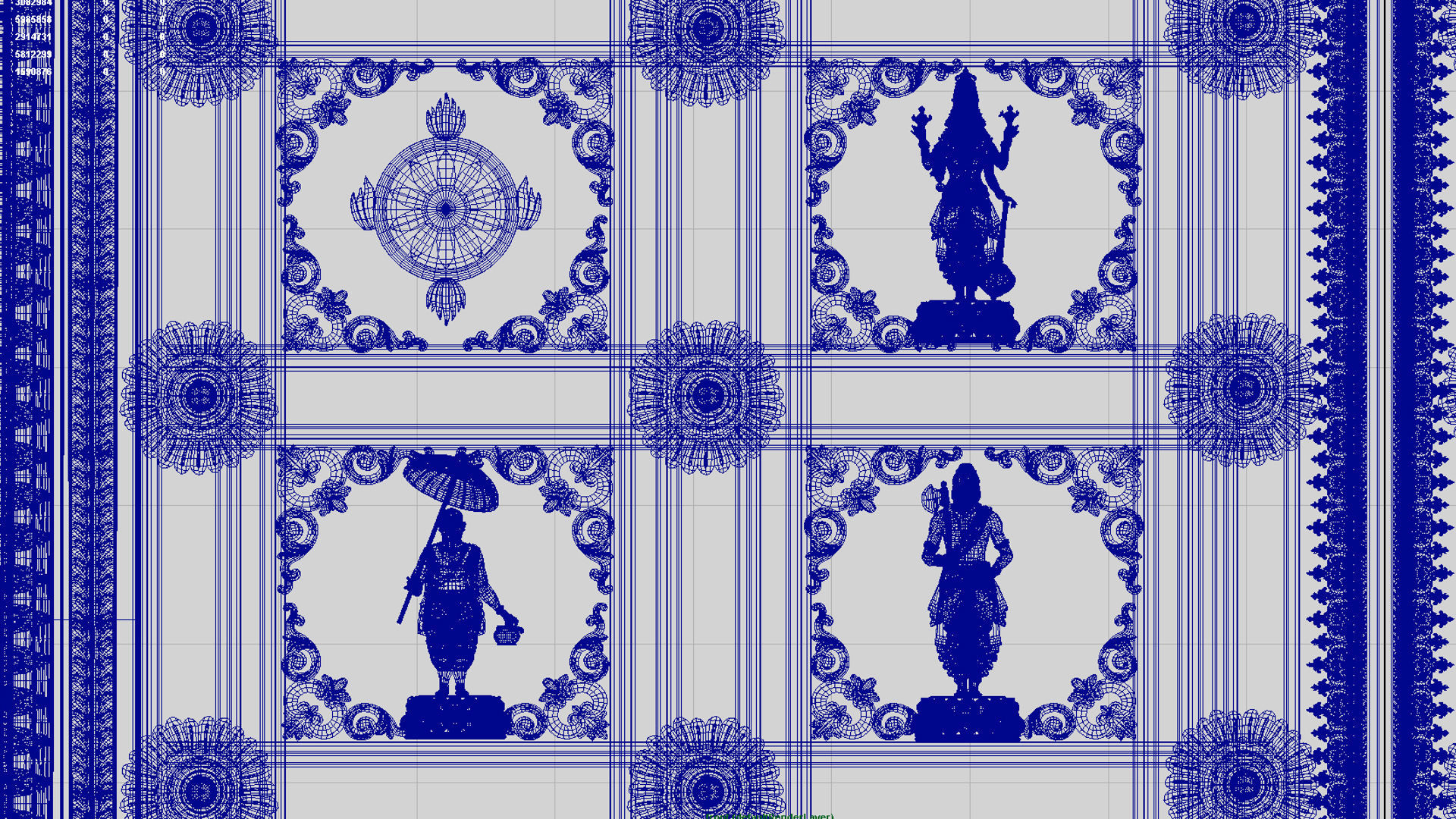 dasavathar vishnu traditional temple door 3D model_7