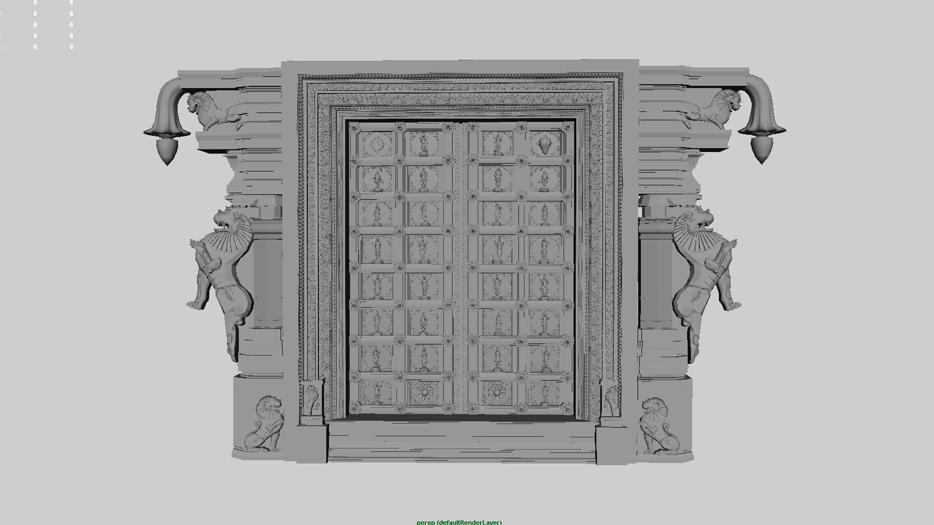 dasavathar vishnu traditional temple door 3D model_3