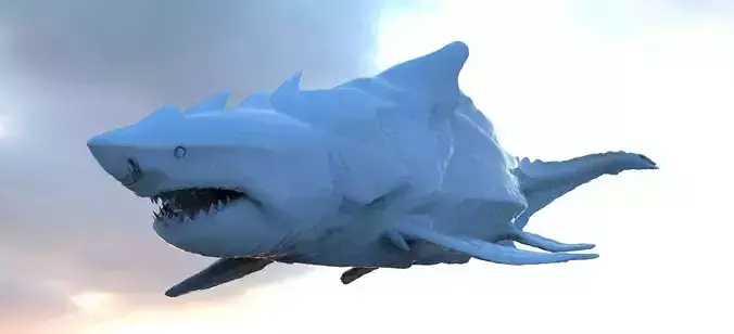 Great White Shark Hybrid mid size 3D 3D model