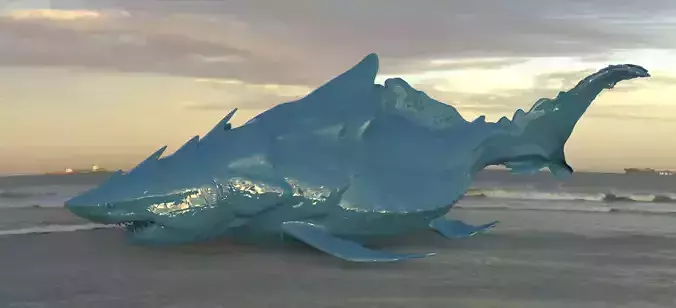 Megalodon Shark  Queen Hybrid Fantasy UVs 3D model