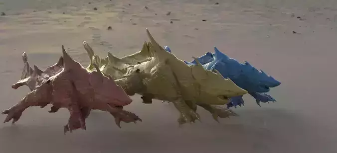 Megalodon Dragon Hybrid 3 model collection with UVs 3D