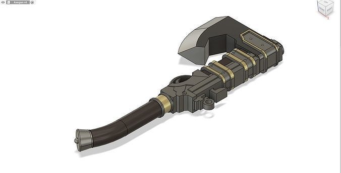 AxeGun axe 3D print model