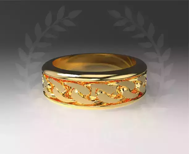 Cuban Chain Gold Ring