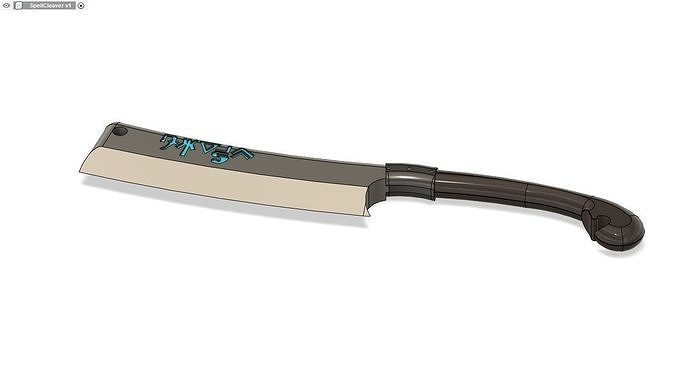 The SpellCleaver samurai sword knife 3D print model