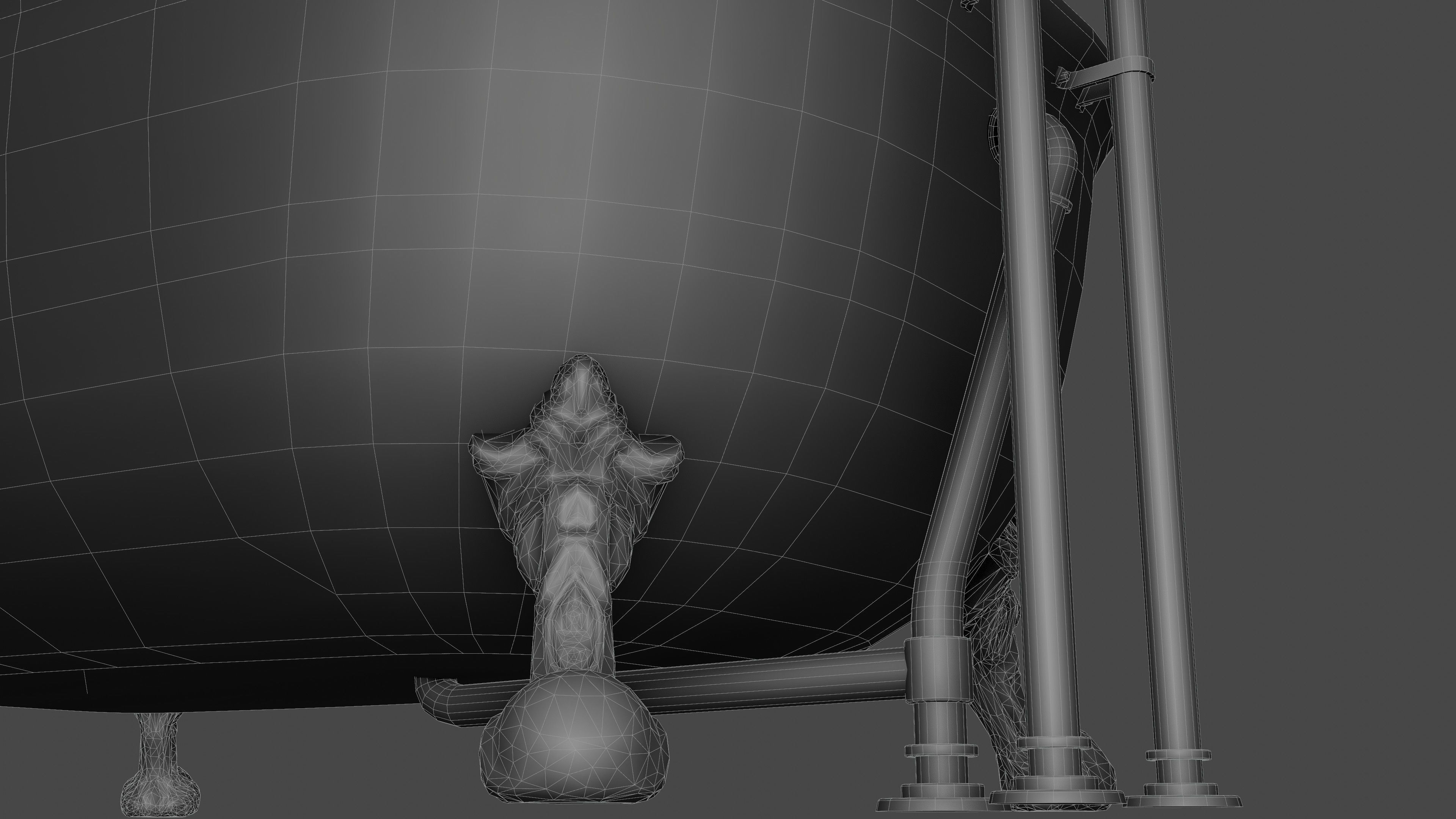 Bathtub with 2 finishing - old and clean Low-poly 3D model_24