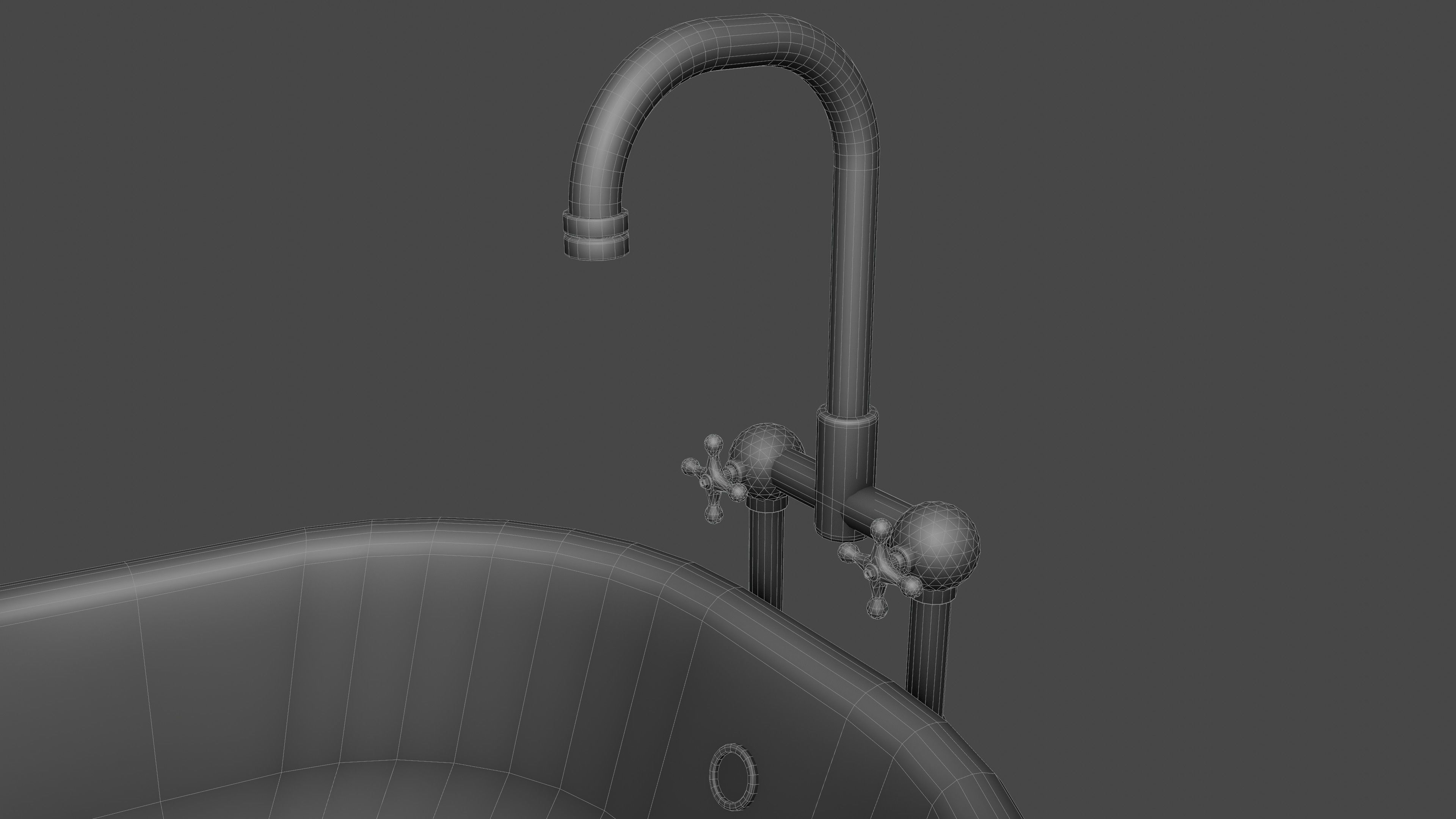 Bathtub with 2 finishing - old and clean Low-poly 3D model_25