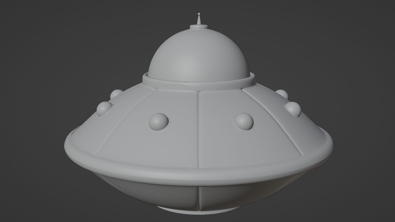 Purple Alien Ship Low-poly 3D model_3