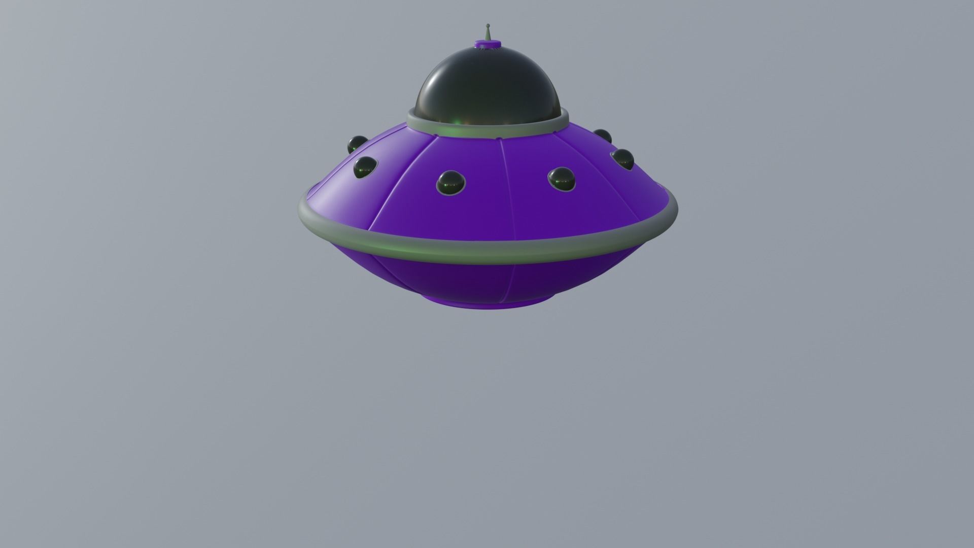Purple Alien Ship Low-poly 3D model_8