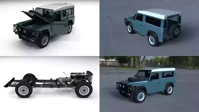 Full Land Rover Defender 90 Station Wagon HDRI