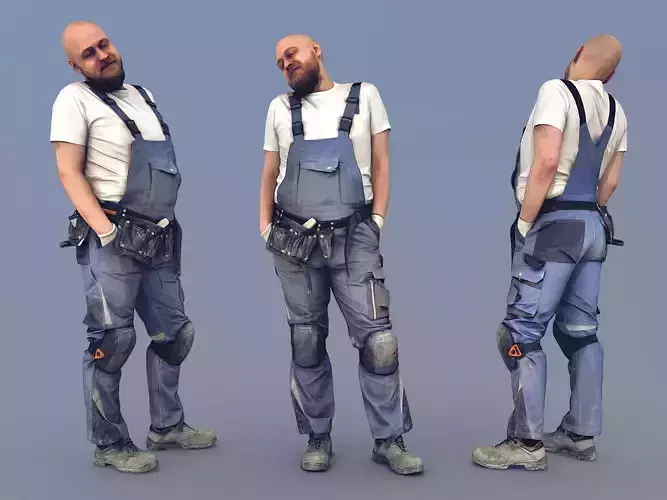 Photorealistic Construction Worker Character