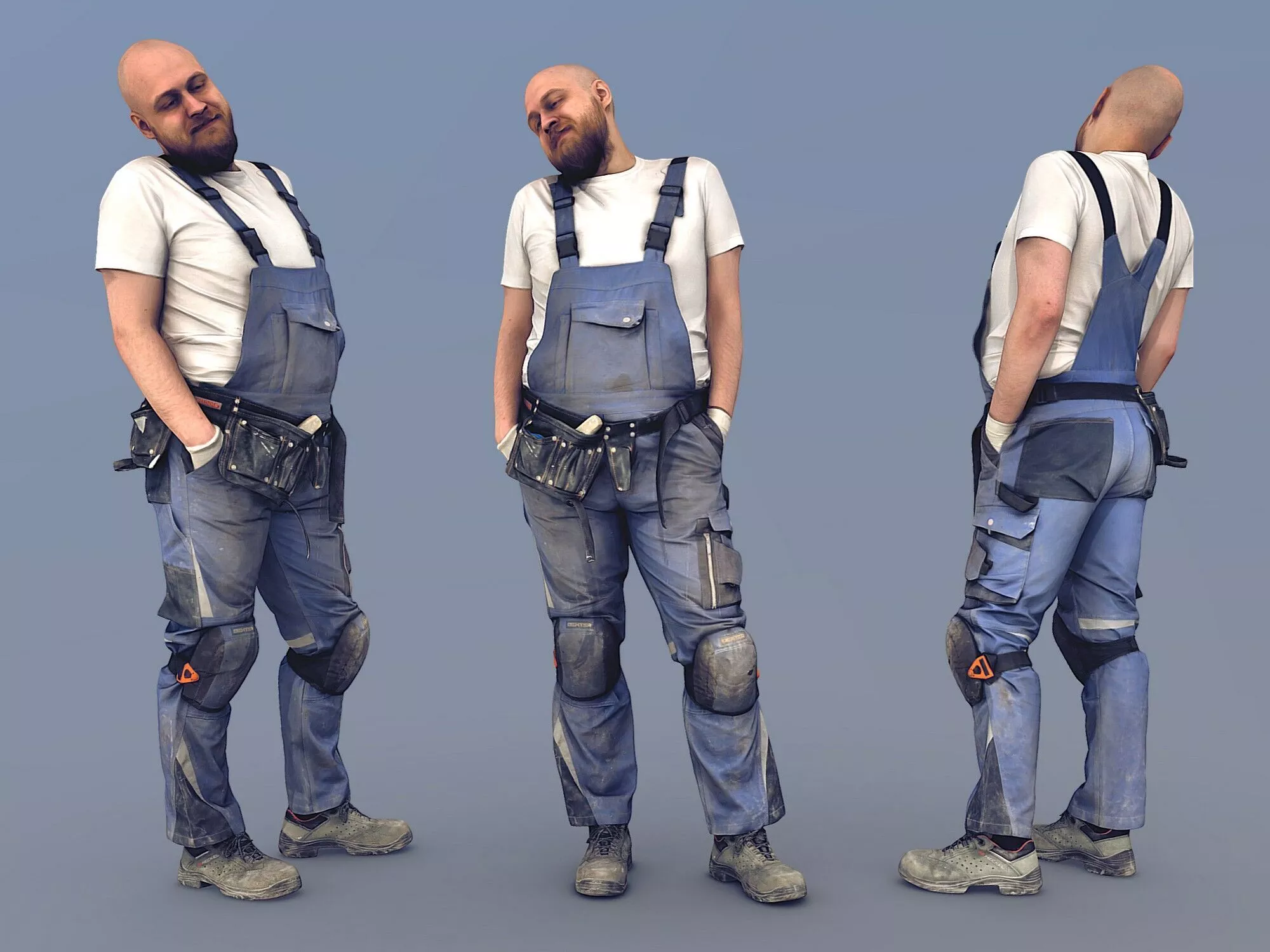 Photorealistic Construction Worker Character 3D model