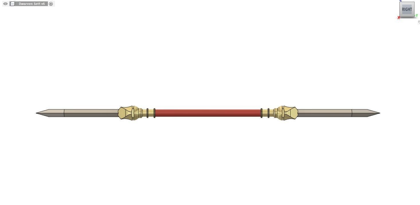 Dwarven Double Spear 3D print model_2