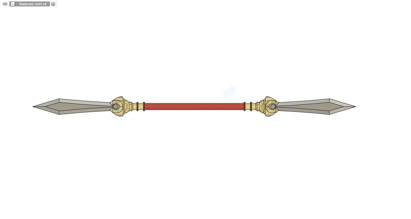 Dwarven Double Spear 3D print model_0