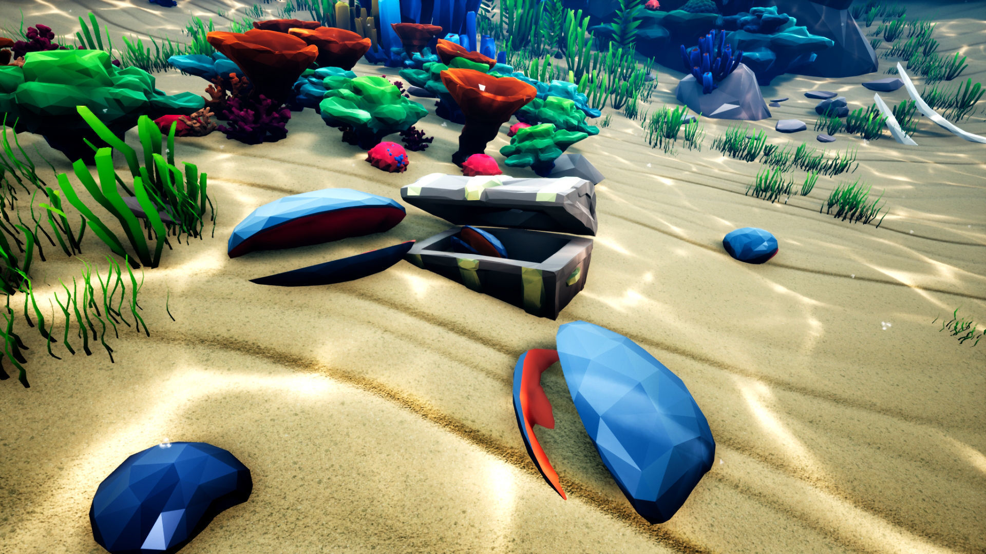 Low Poly Polystyle Ocean Underwater Environment Low-poly 3D model_17