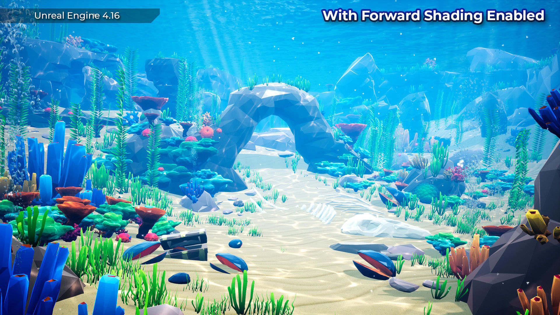 Low Poly Polystyle Ocean Underwater Environment Low-poly 3D model_3