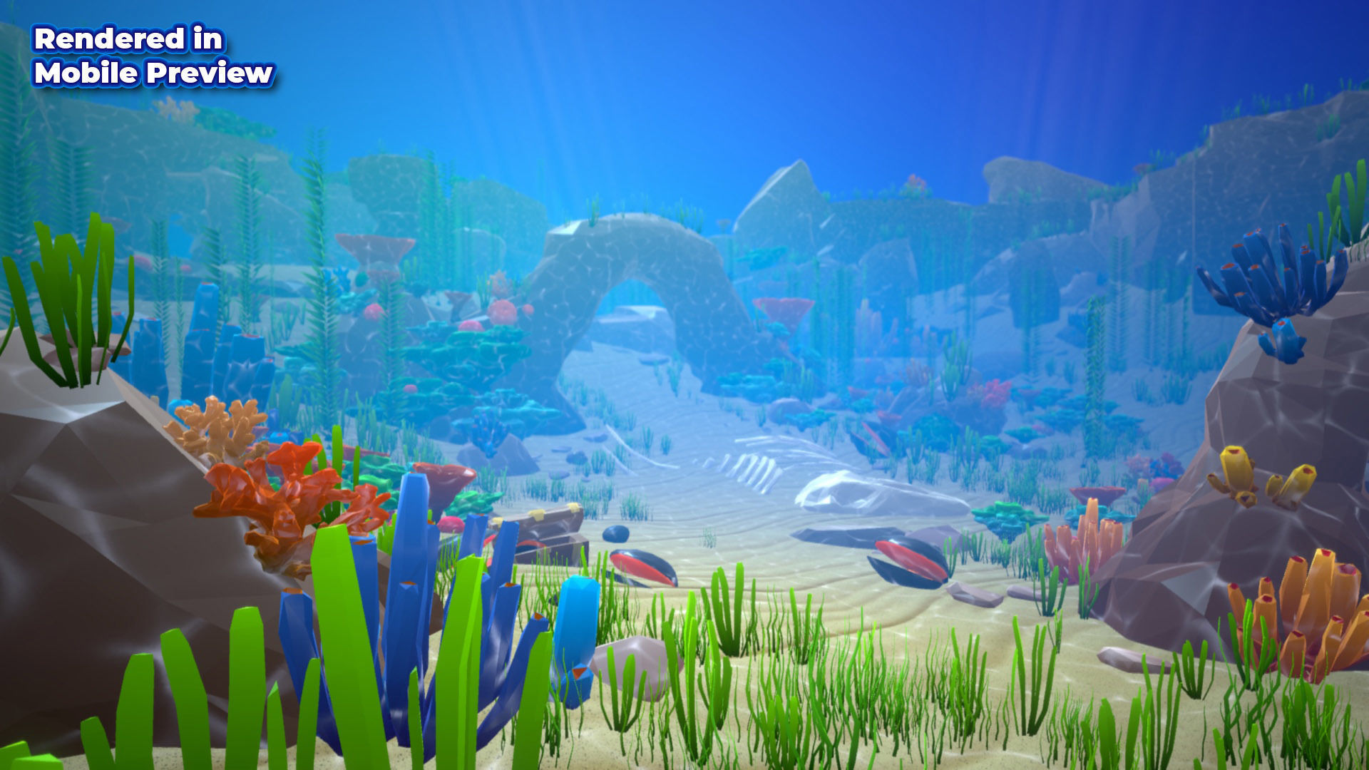 Low Poly Polystyle Ocean Underwater Environment Low-poly 3D model_4