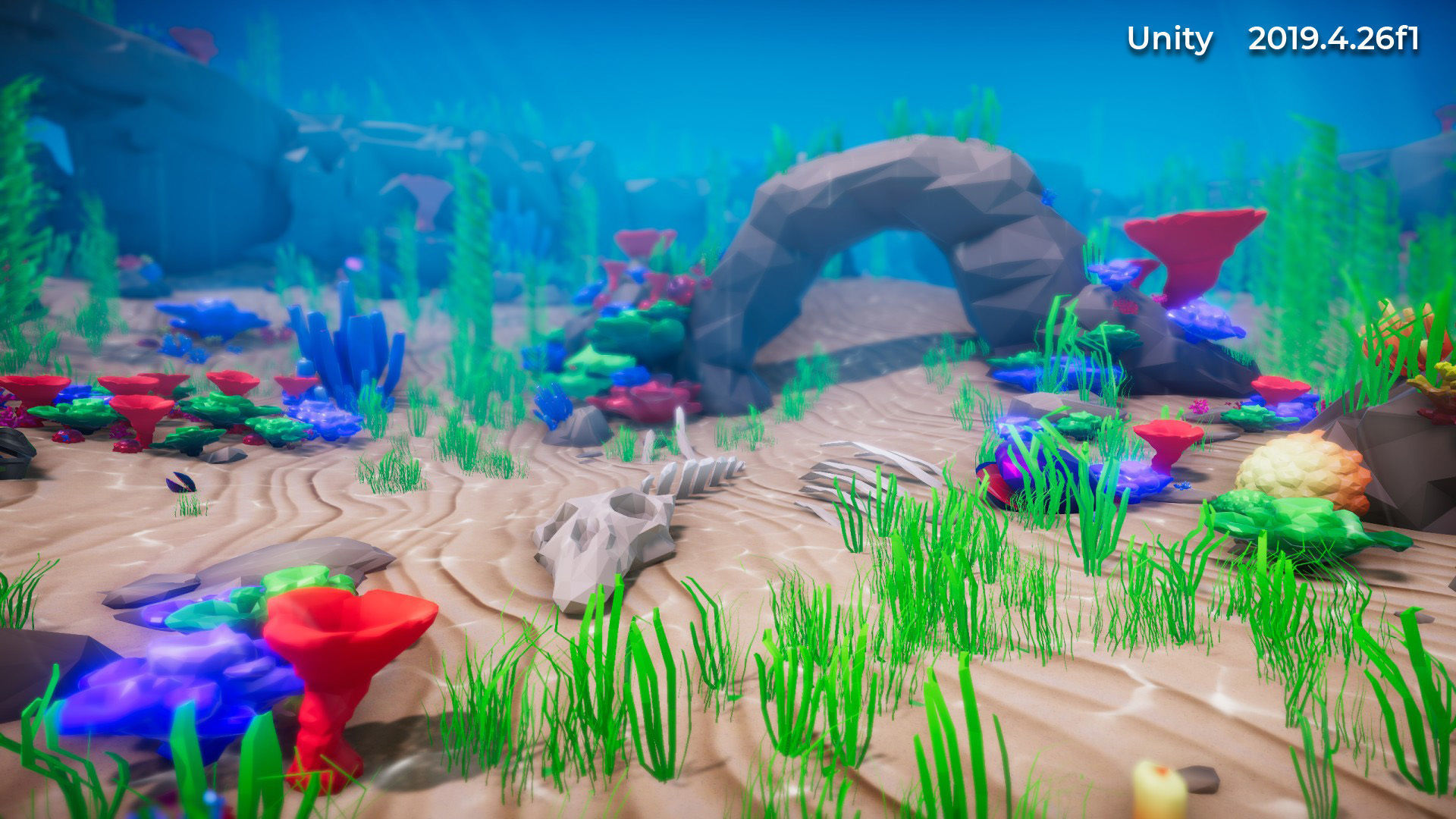 Low Poly Polystyle Ocean Underwater Environment Low-poly 3D model_21