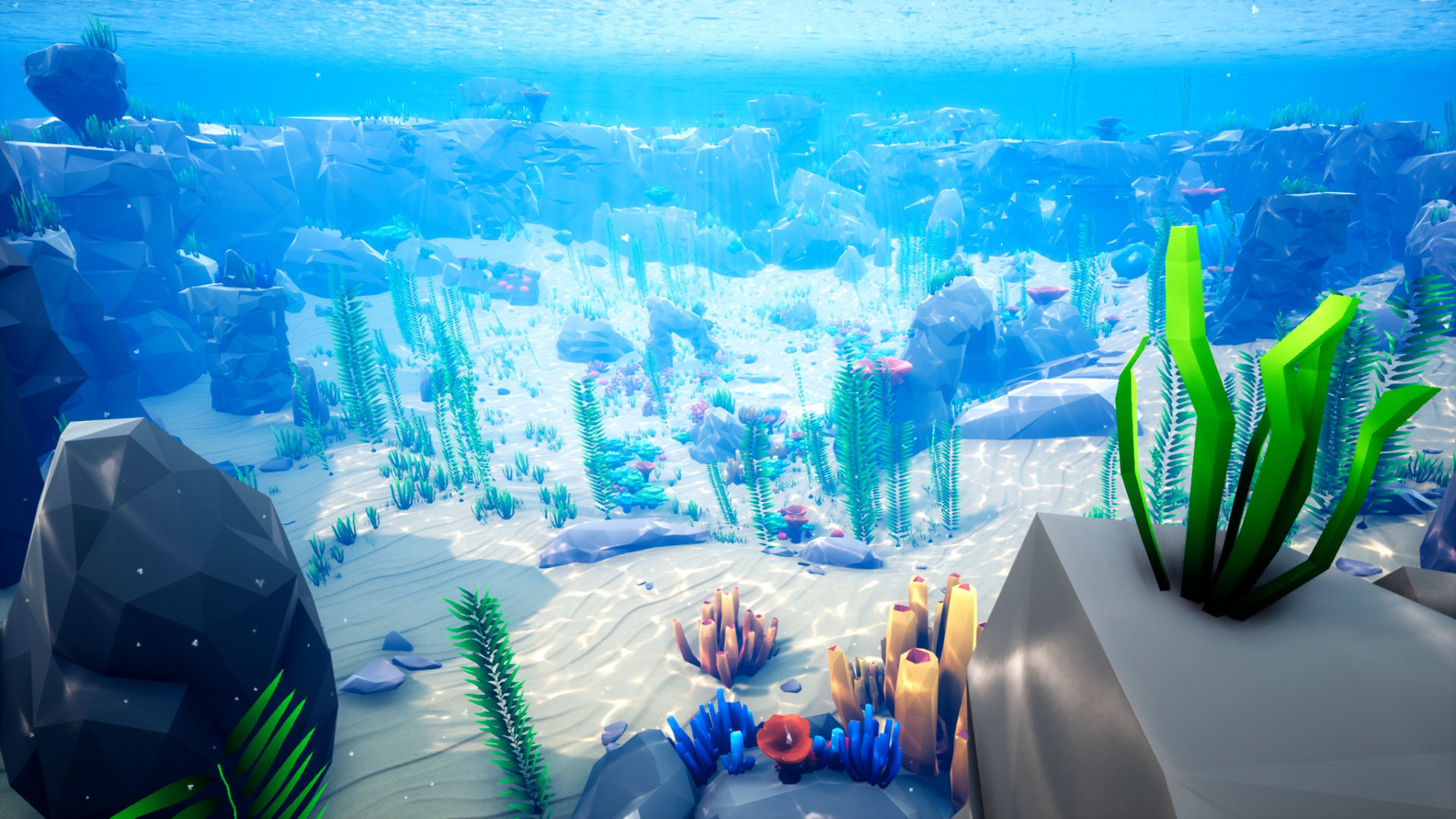 Low Poly Polystyle Ocean Underwater Environment Low-poly 3D model_11