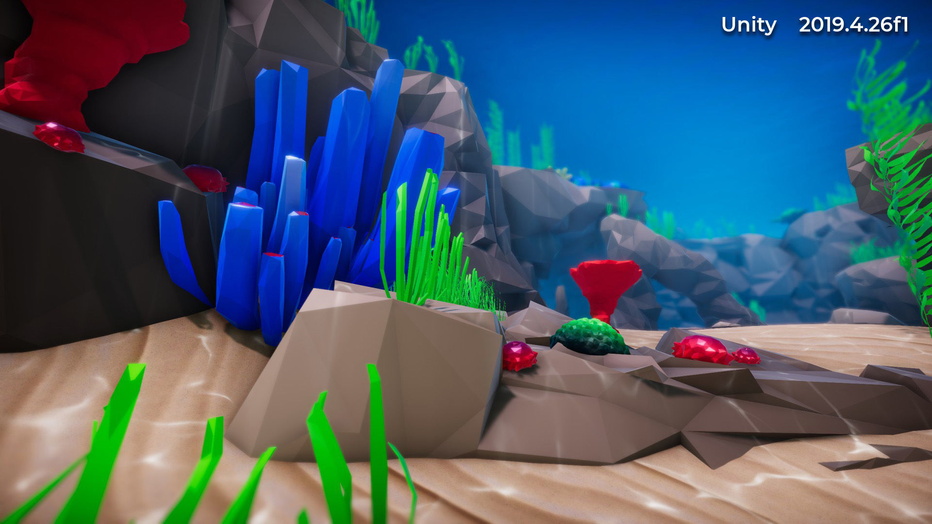 Low Poly Polystyle Ocean Underwater Environment Low-poly 3D model_27