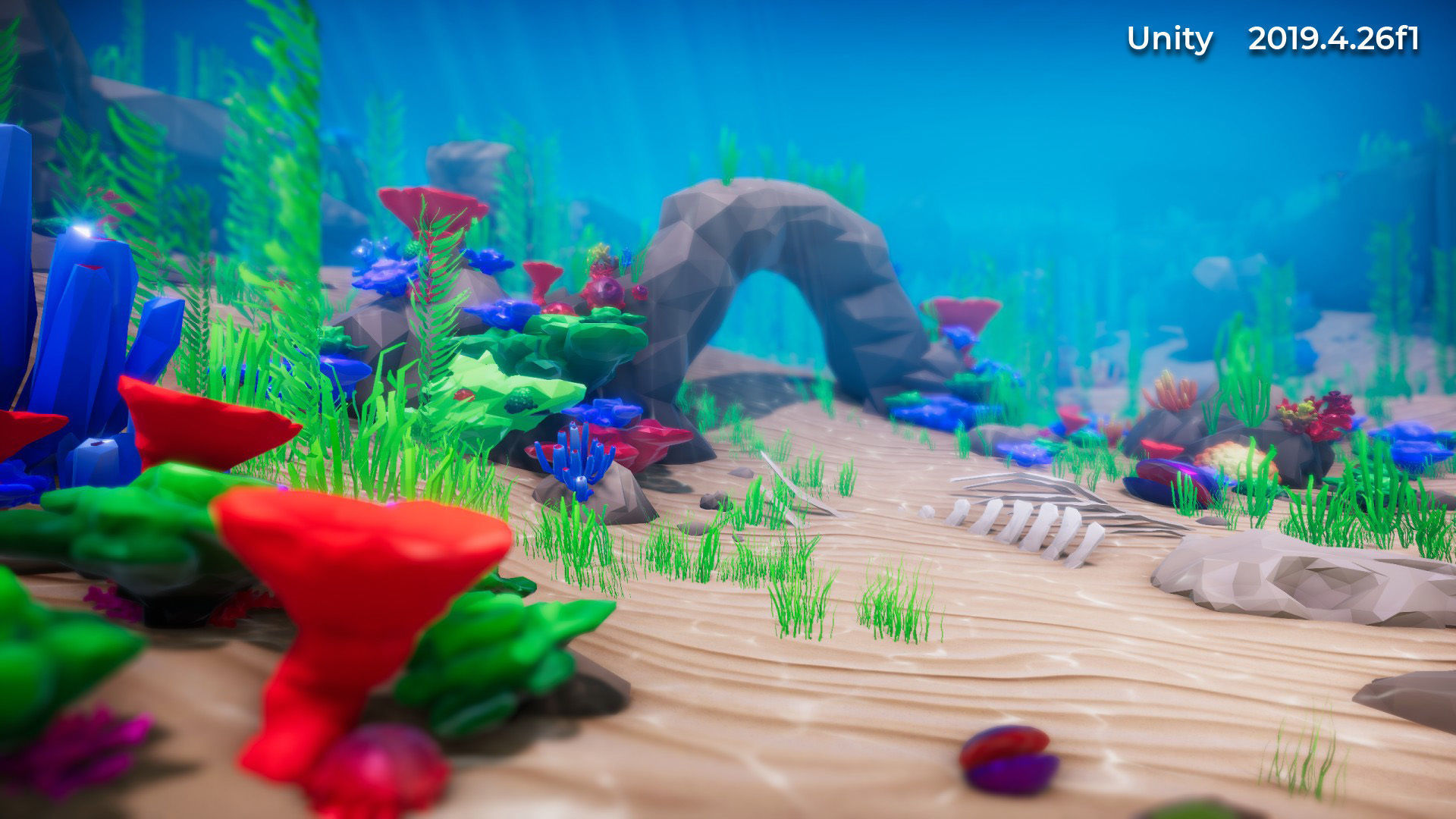 Low Poly Polystyle Ocean Underwater Environment Low-poly 3D model_29