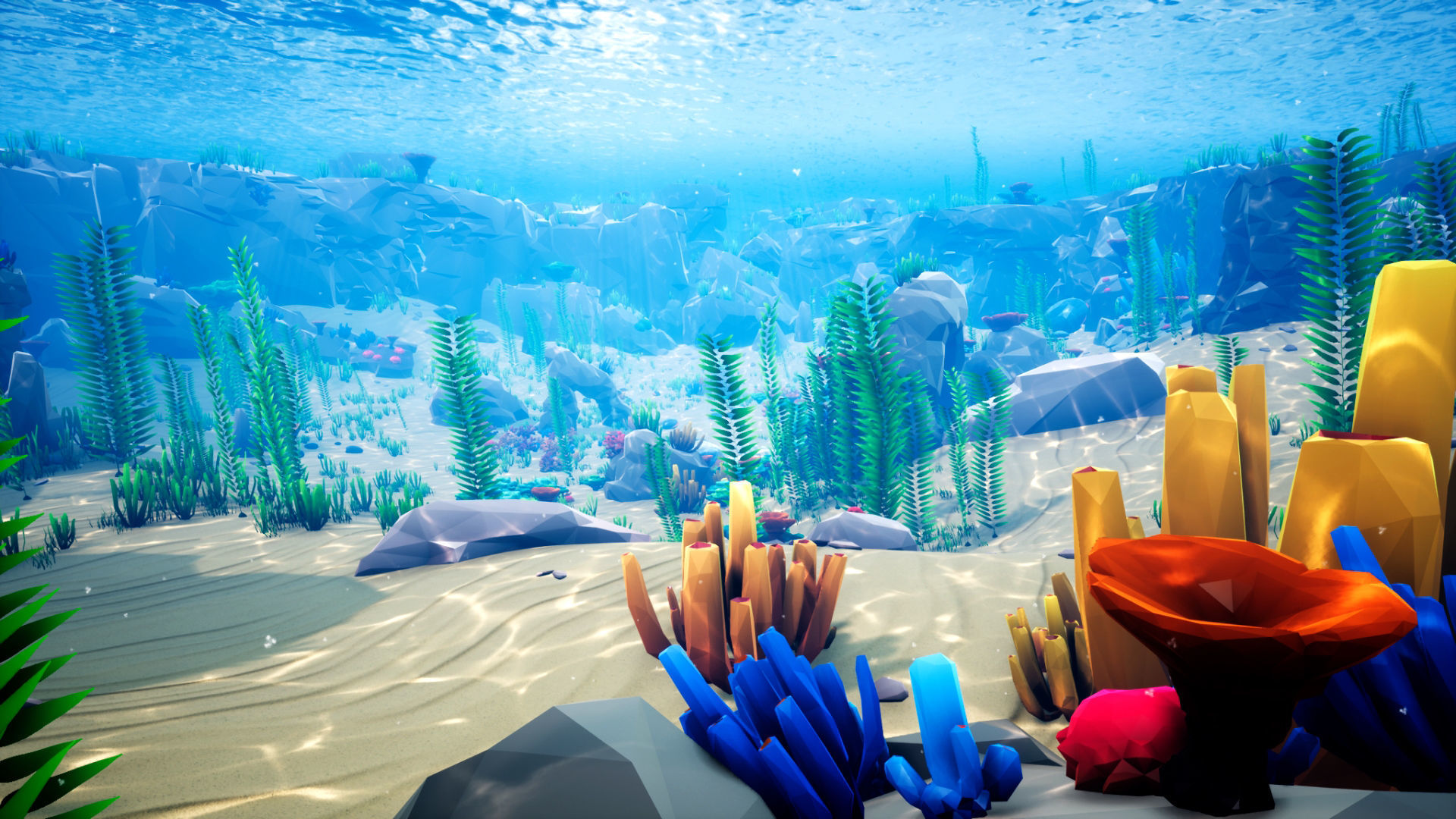 Low Poly Polystyle Ocean Underwater Environment Low-poly 3D model_10