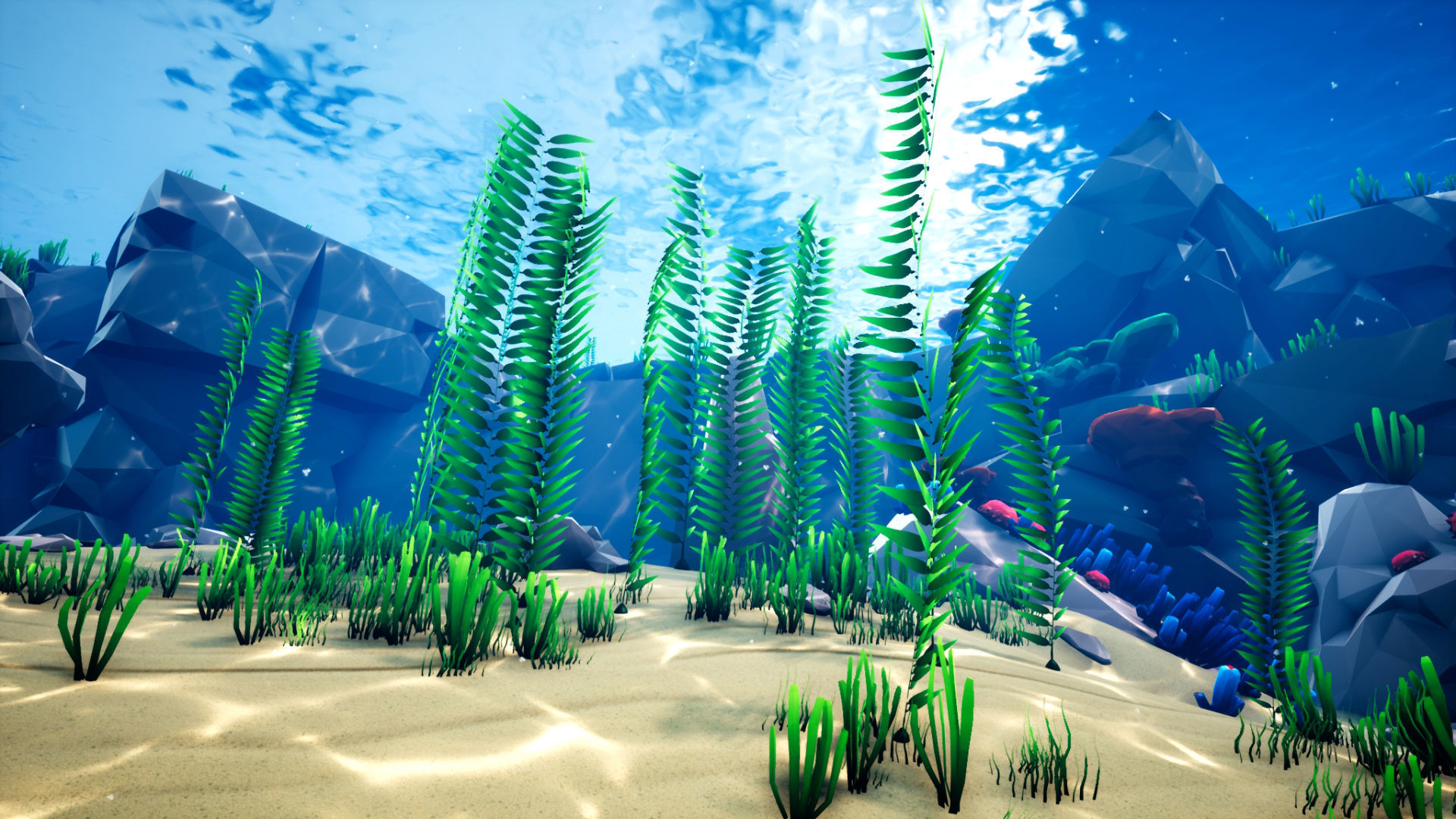 Low Poly Polystyle Ocean Underwater Environment Low-poly 3D model_12