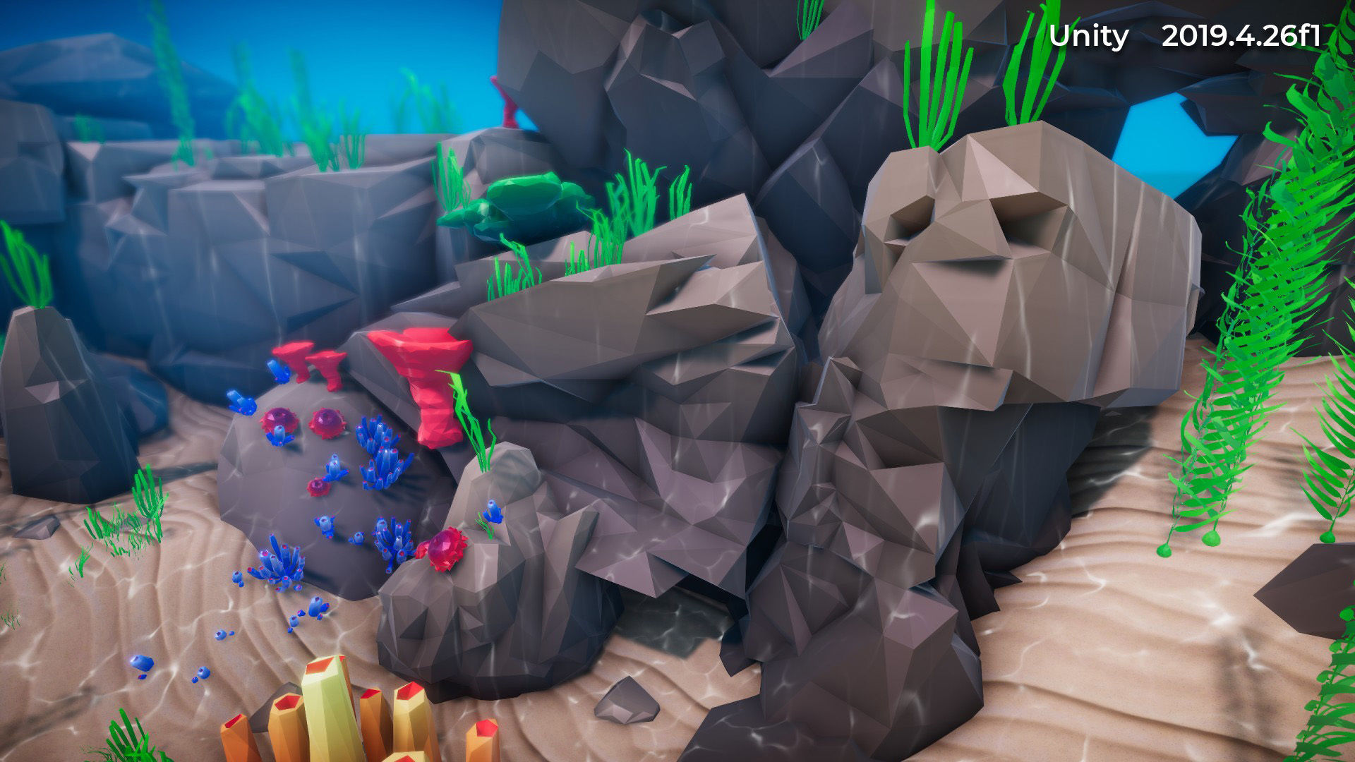 Low Poly Polystyle Ocean Underwater Environment Low-poly 3D model_28