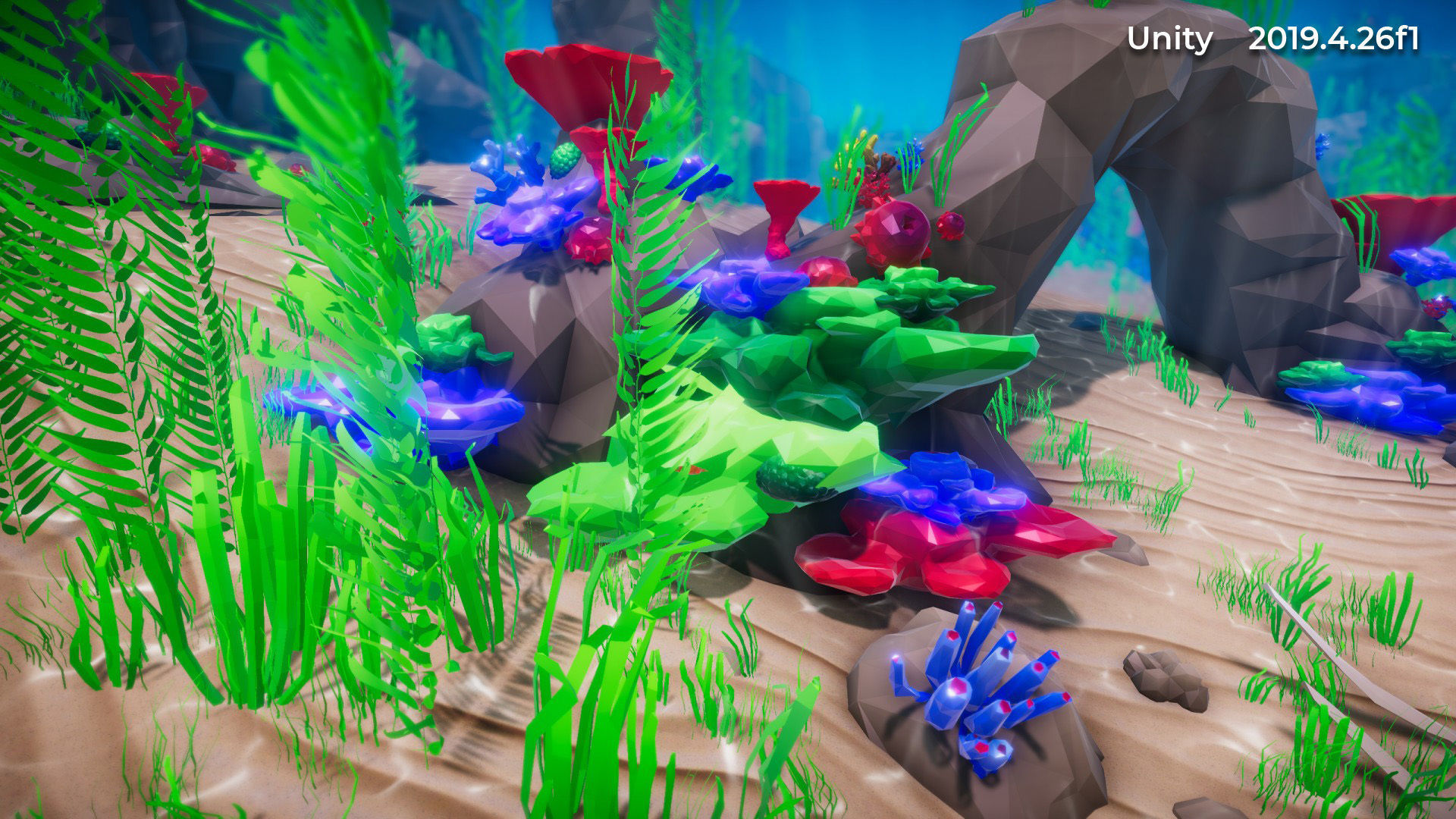 Low Poly Polystyle Ocean Underwater Environment Low-poly 3D model_37