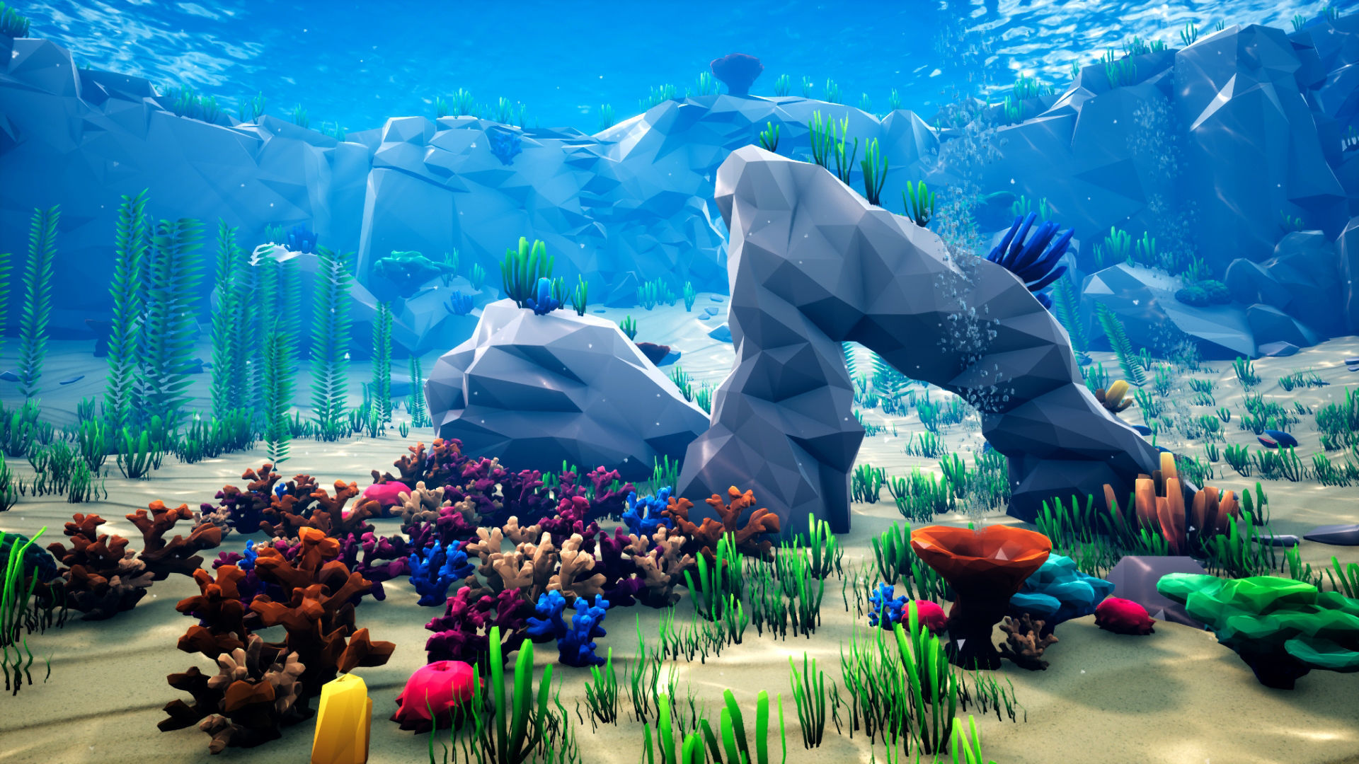 Low Poly Polystyle Ocean Underwater Environment Low-poly 3D model_16