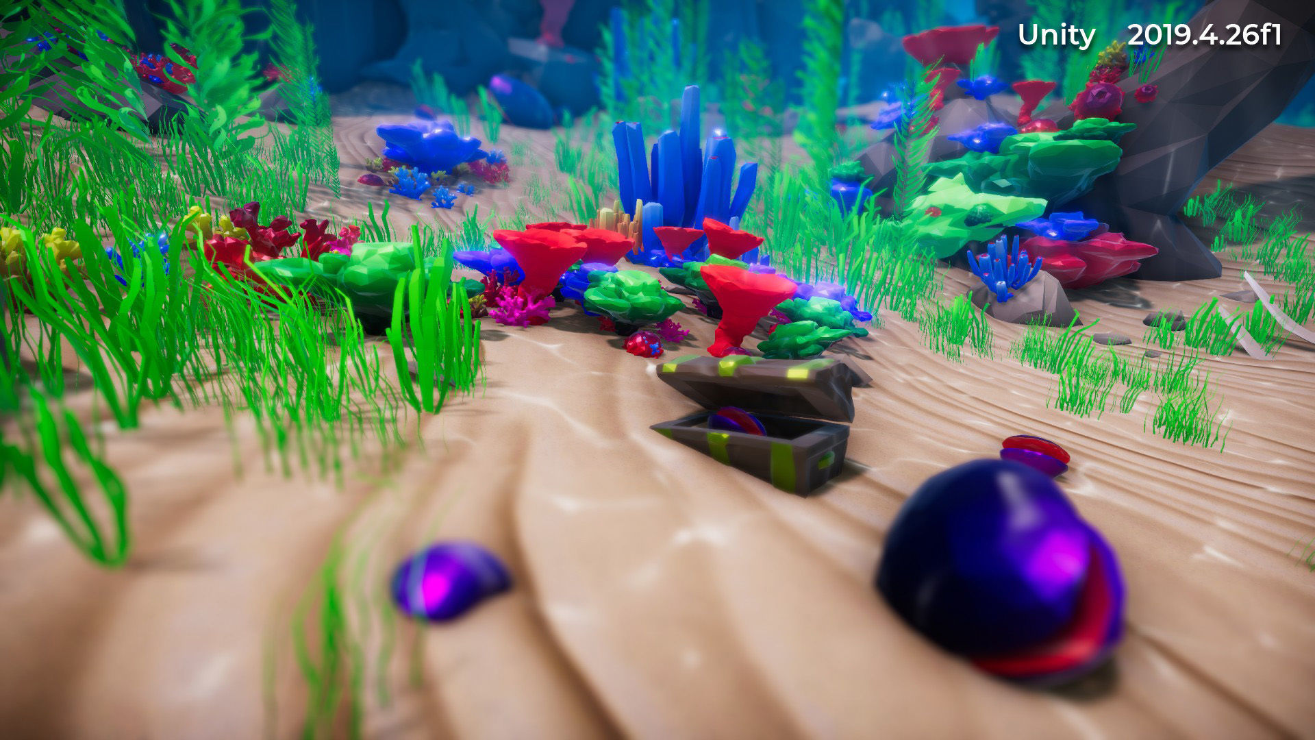 Low Poly Polystyle Ocean Underwater Environment Low-poly 3D model_40