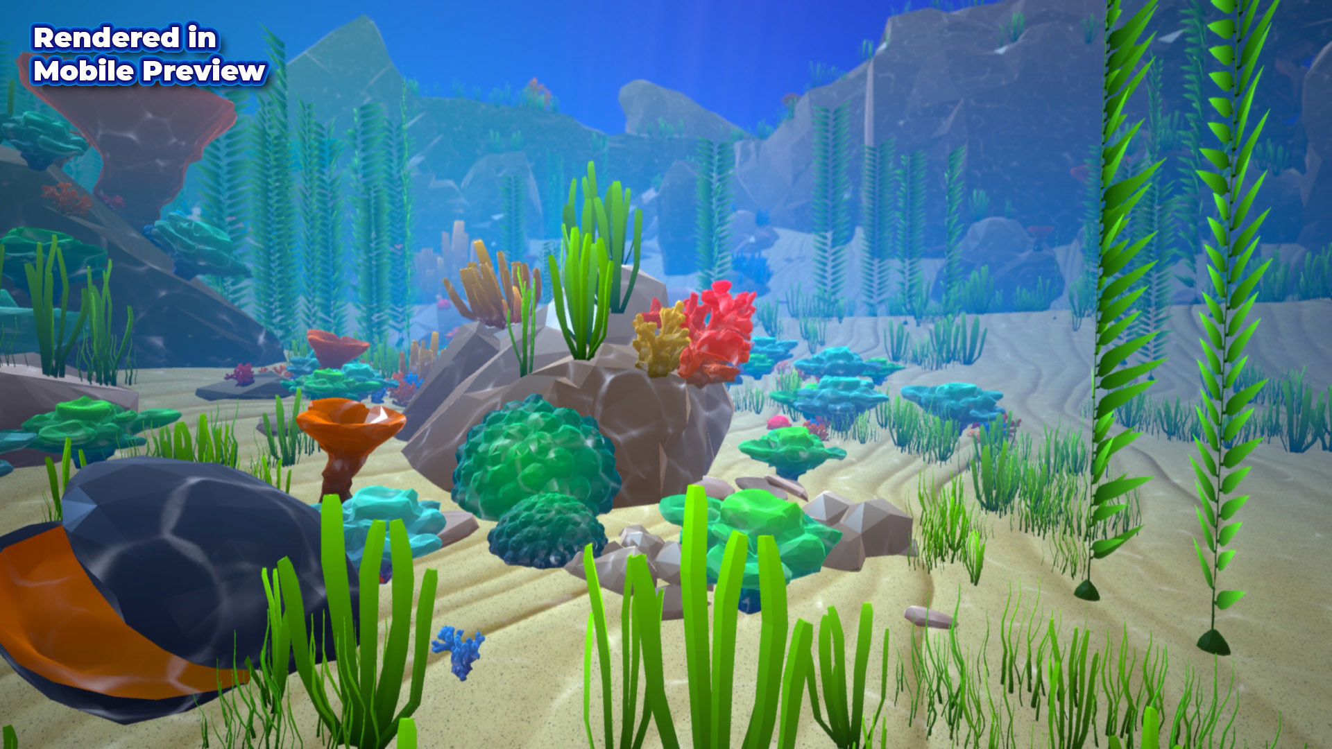 Low Poly Polystyle Ocean Underwater Environment Low-poly 3D model_18