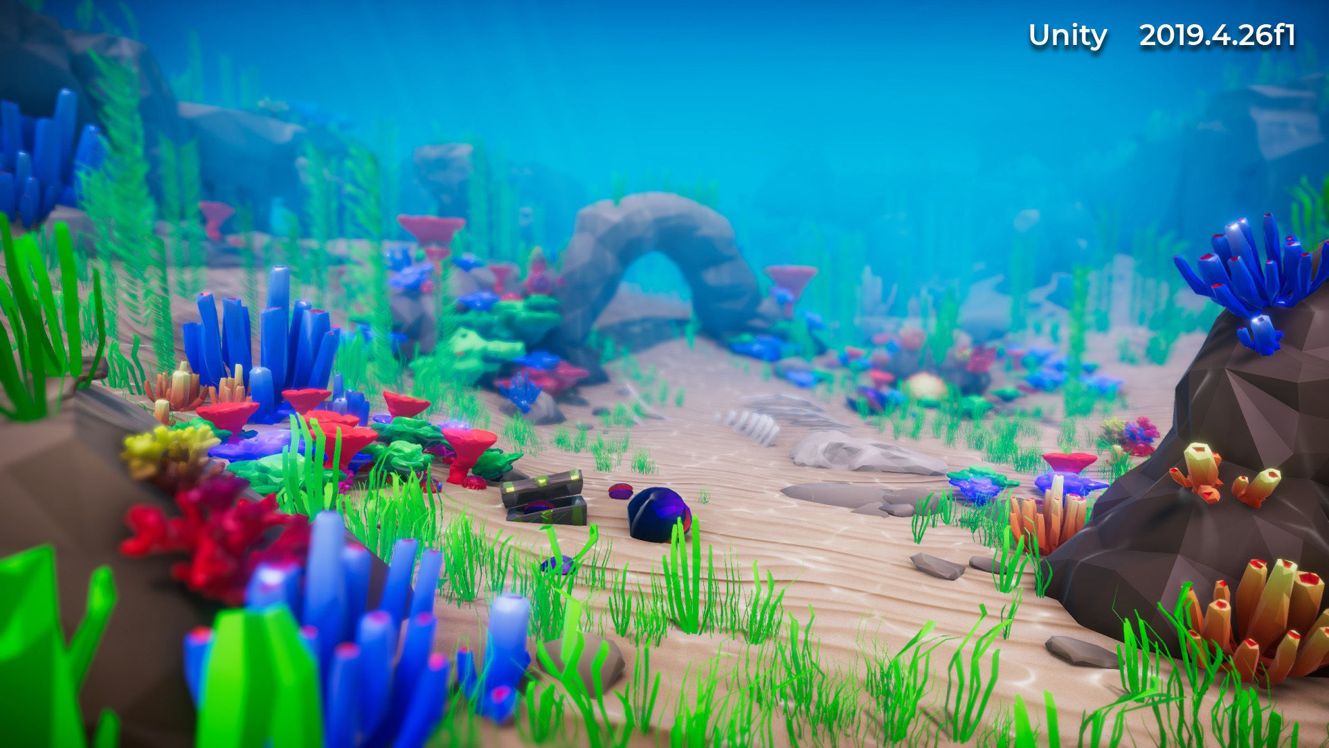 Low Poly Polystyle Ocean Underwater Environment Low-poly 3D model_39