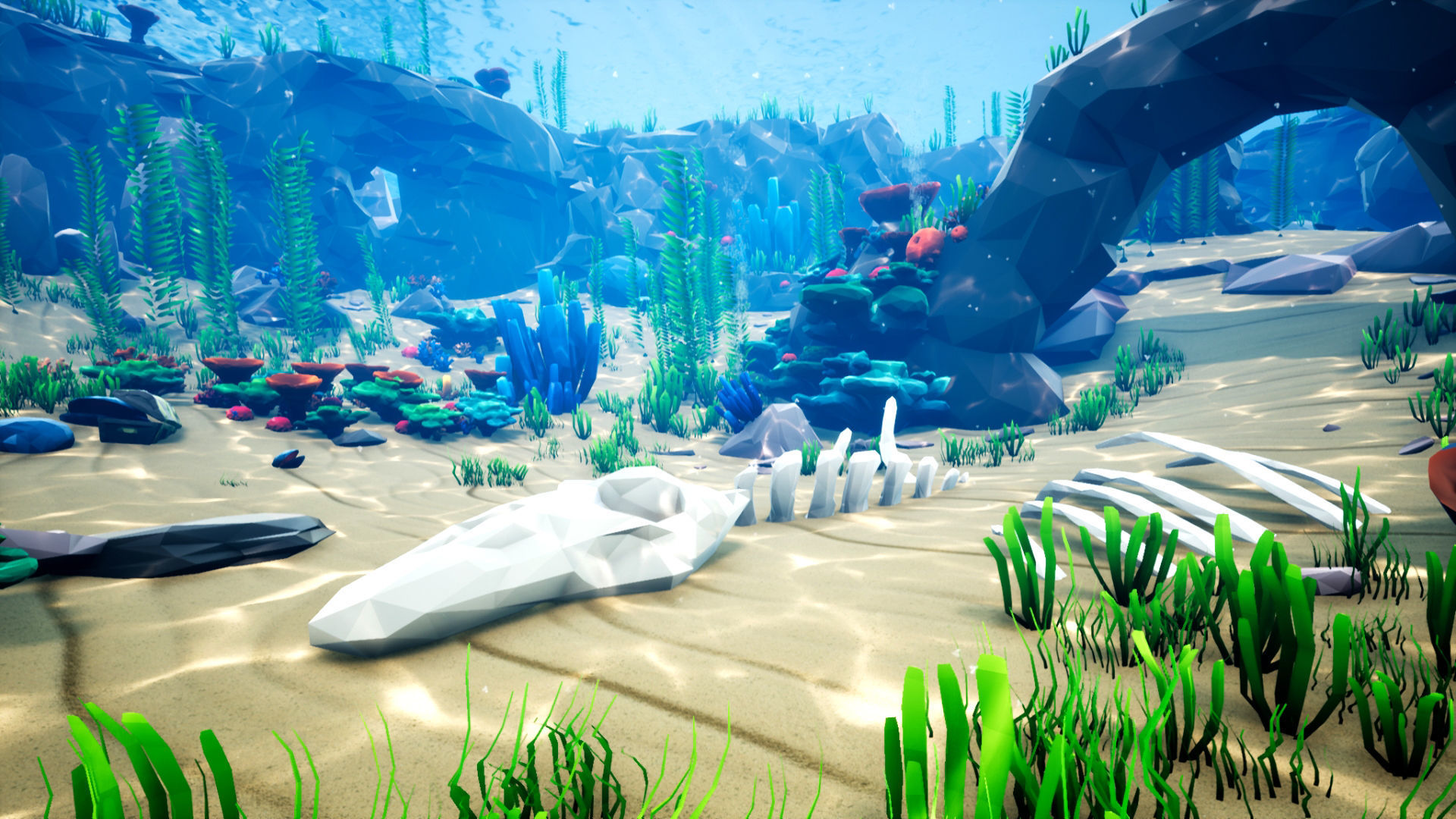 Low Poly Polystyle Ocean Underwater Environment Low-poly 3D model_15