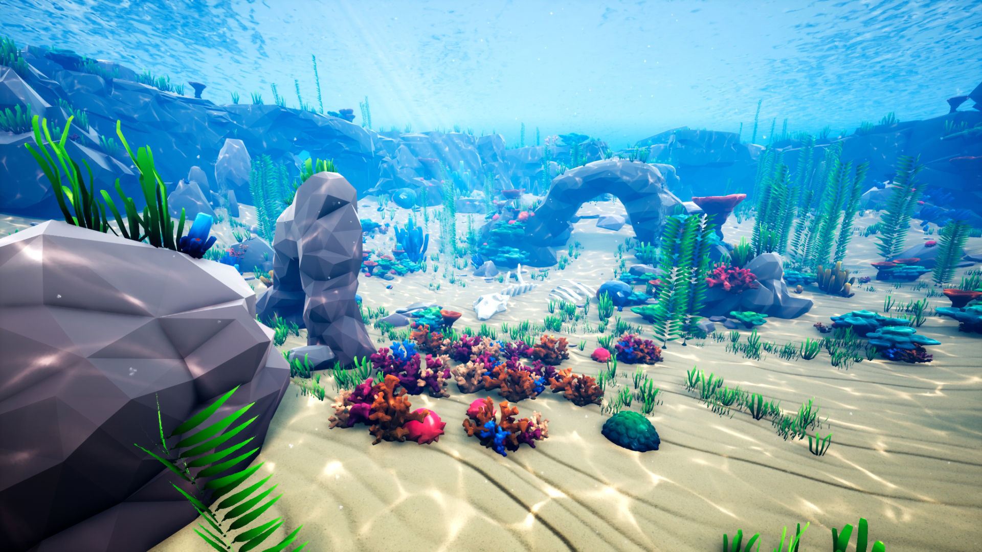 Low Poly Polystyle Ocean Underwater Environment Low-poly 3D model_13