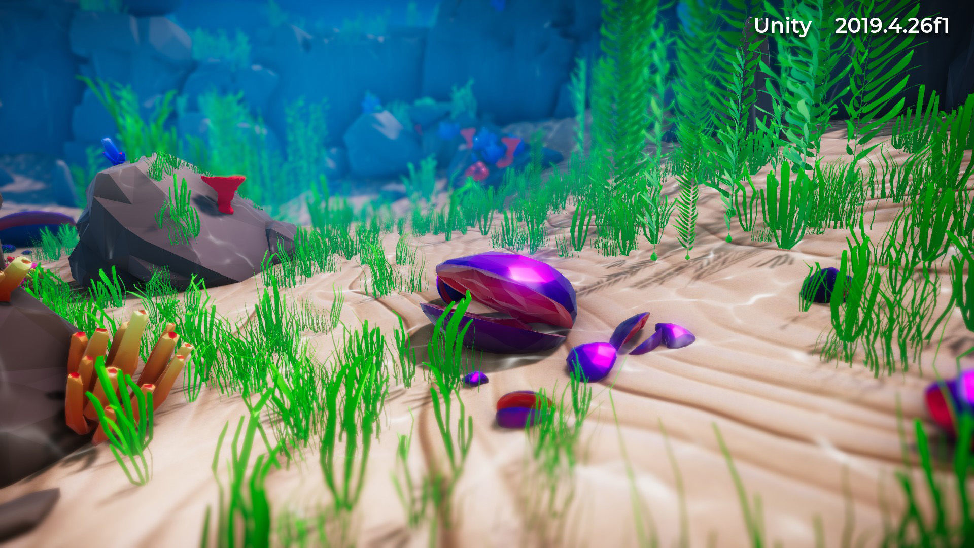 Low Poly Polystyle Ocean Underwater Environment Low-poly 3D model_32