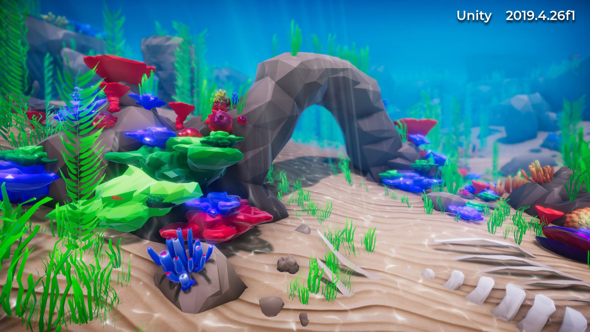 Low Poly Polystyle Ocean Underwater Environment Low-poly 3D model_2