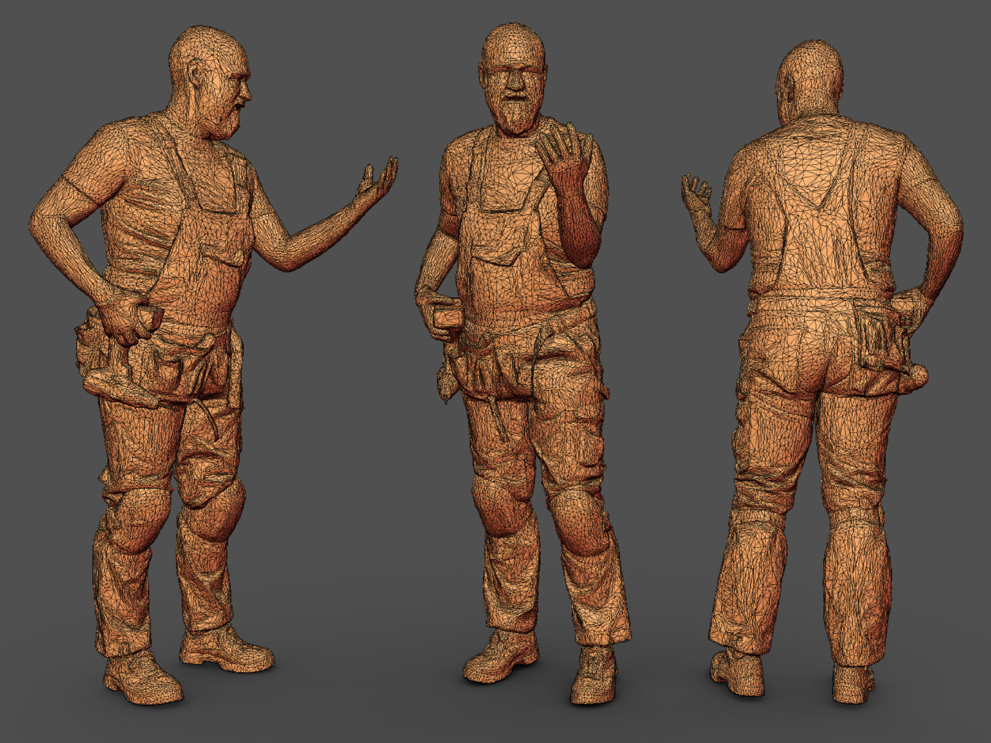 Photorealistic Construction Worker Character 3D model_3