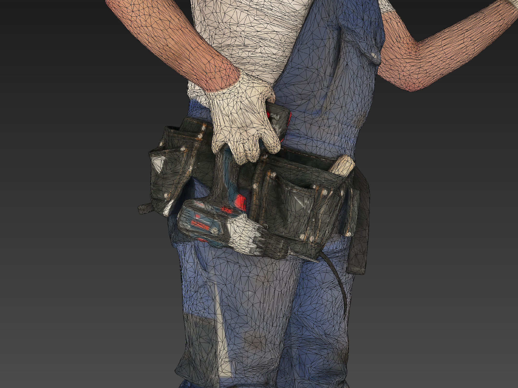 Photorealistic Construction Worker Character 3D model_9