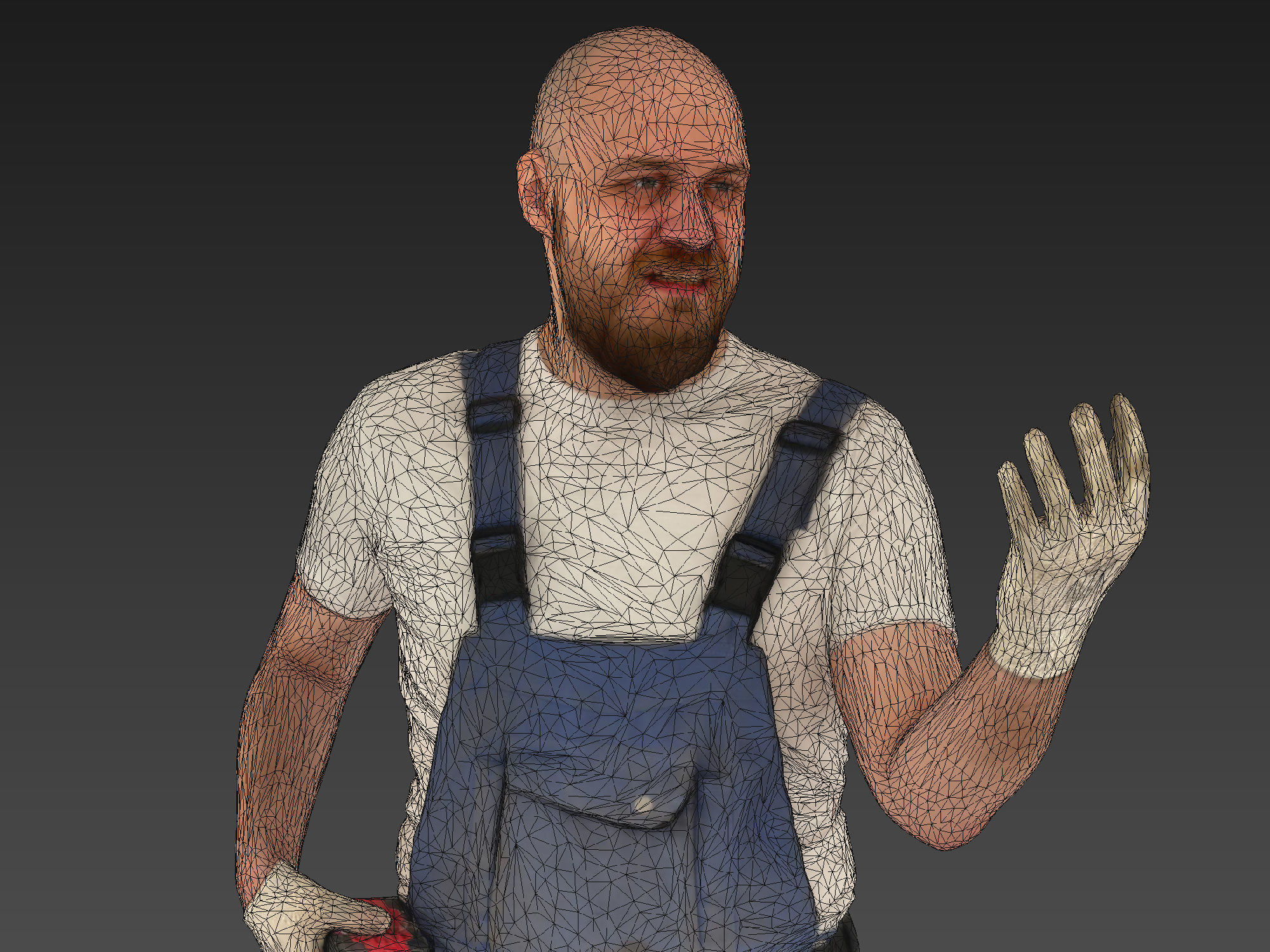 Photorealistic Construction Worker Character 3D model_8