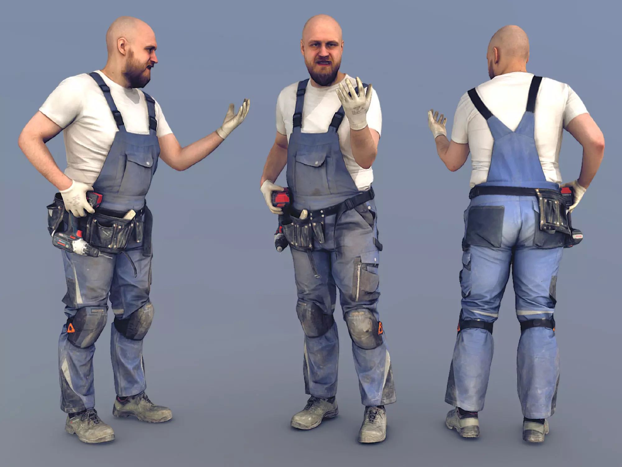Photorealistic Construction Worker Character 3D model_0