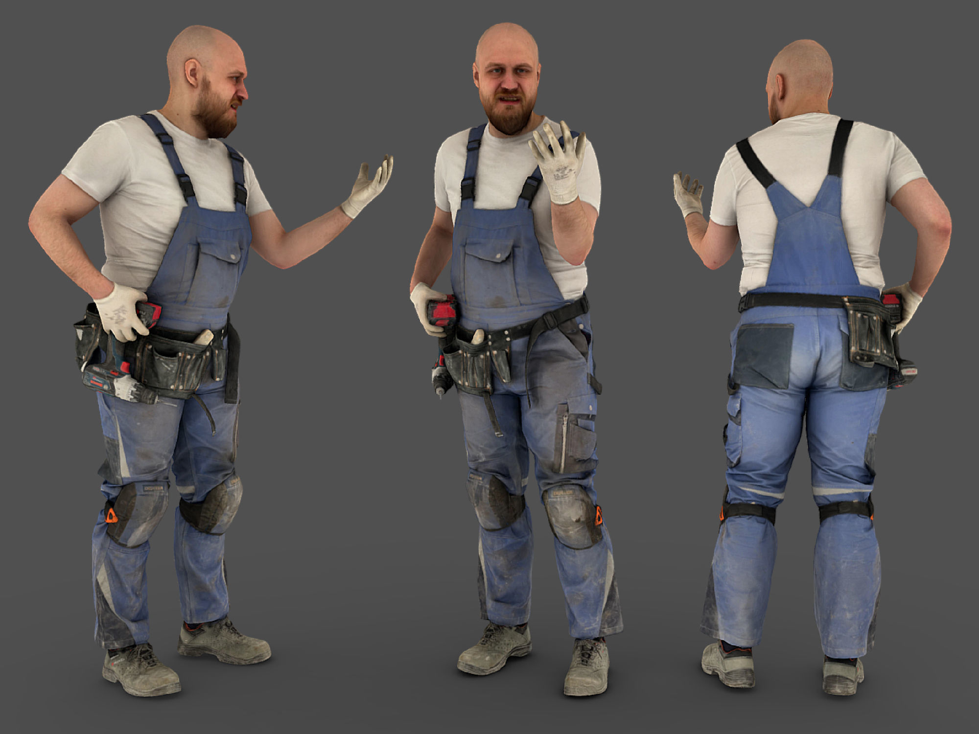 Photorealistic Construction Worker Character 3D model_1