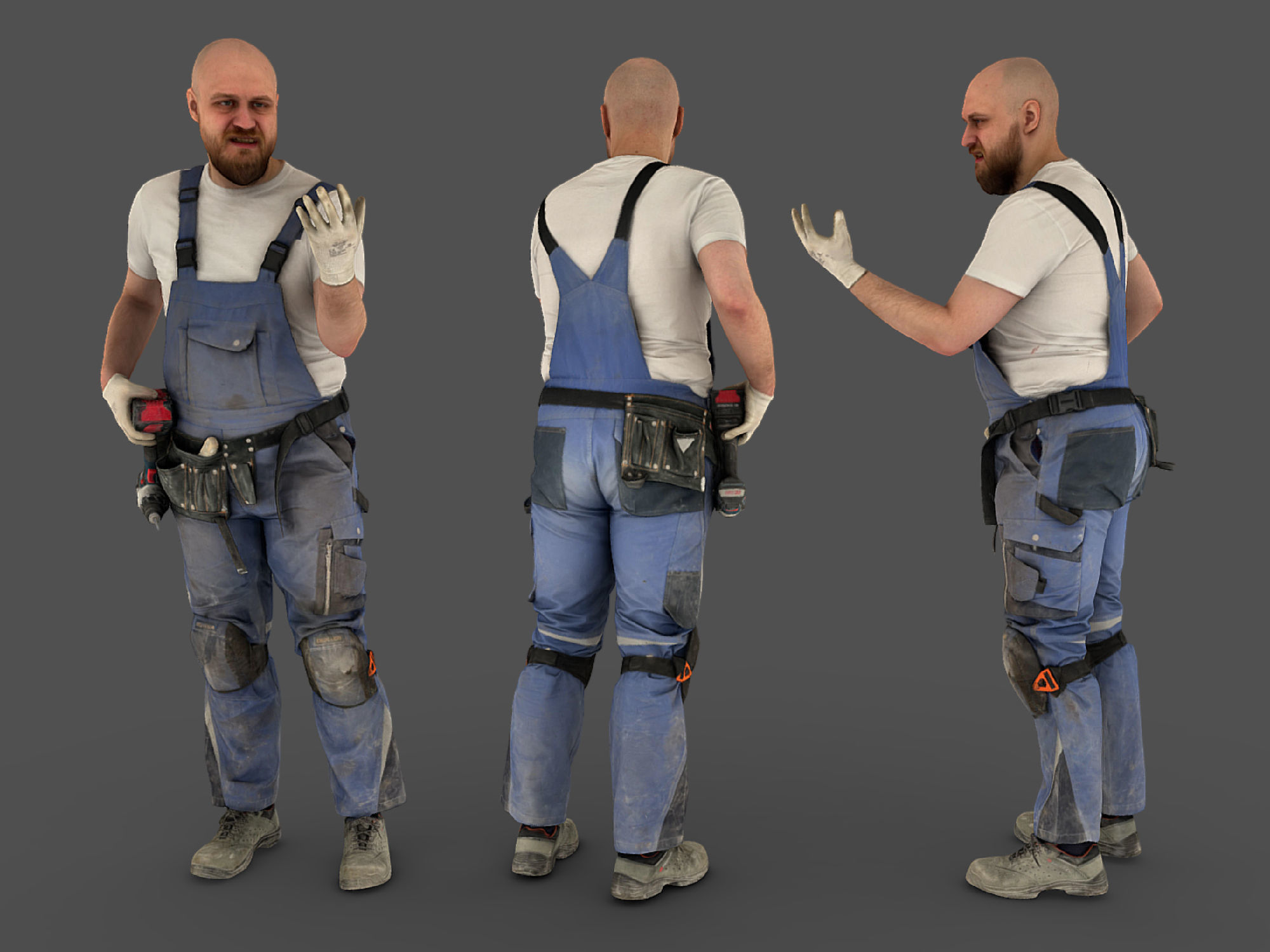 Photorealistic Construction Worker Character 3D model_5