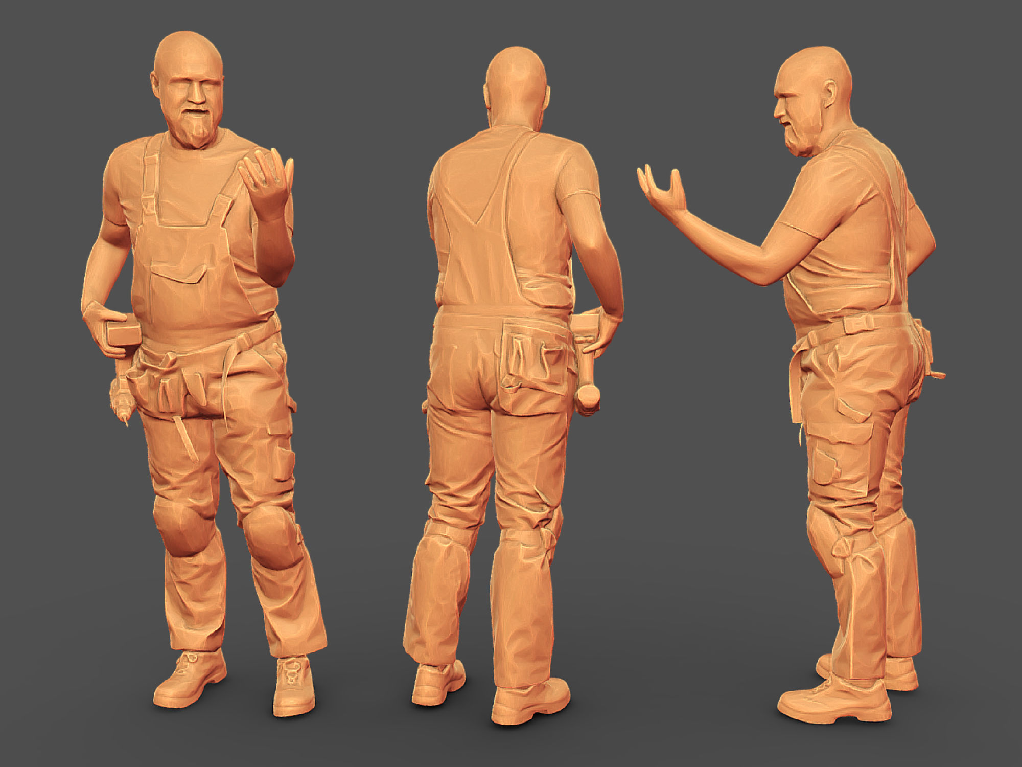 Photorealistic Construction Worker Character 3D model_6