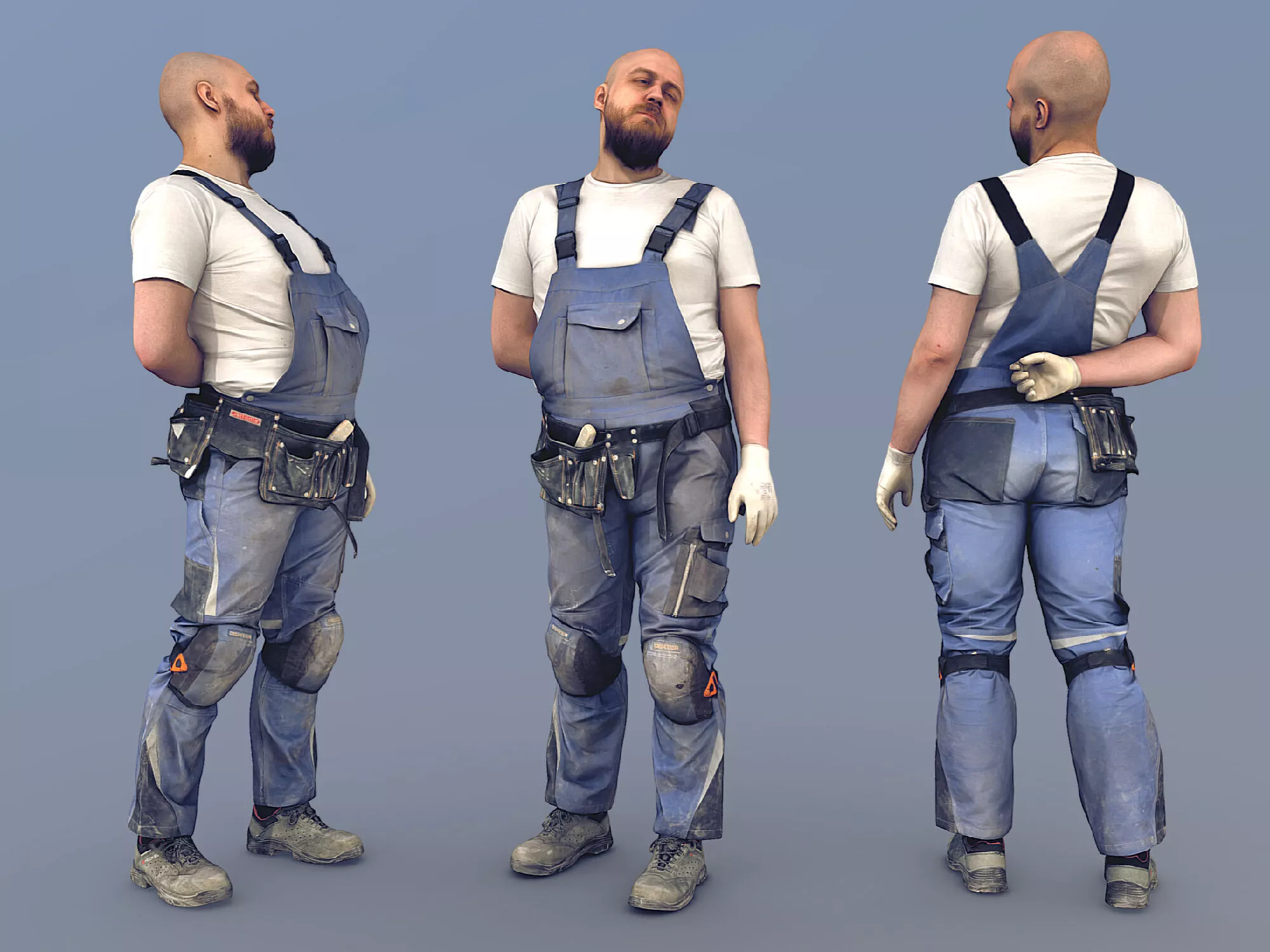 Photorealistic Construction Worker Character 3D model