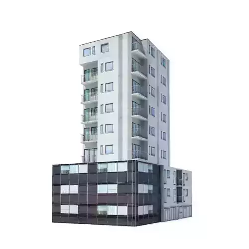 9 Story Residential Building 3D model