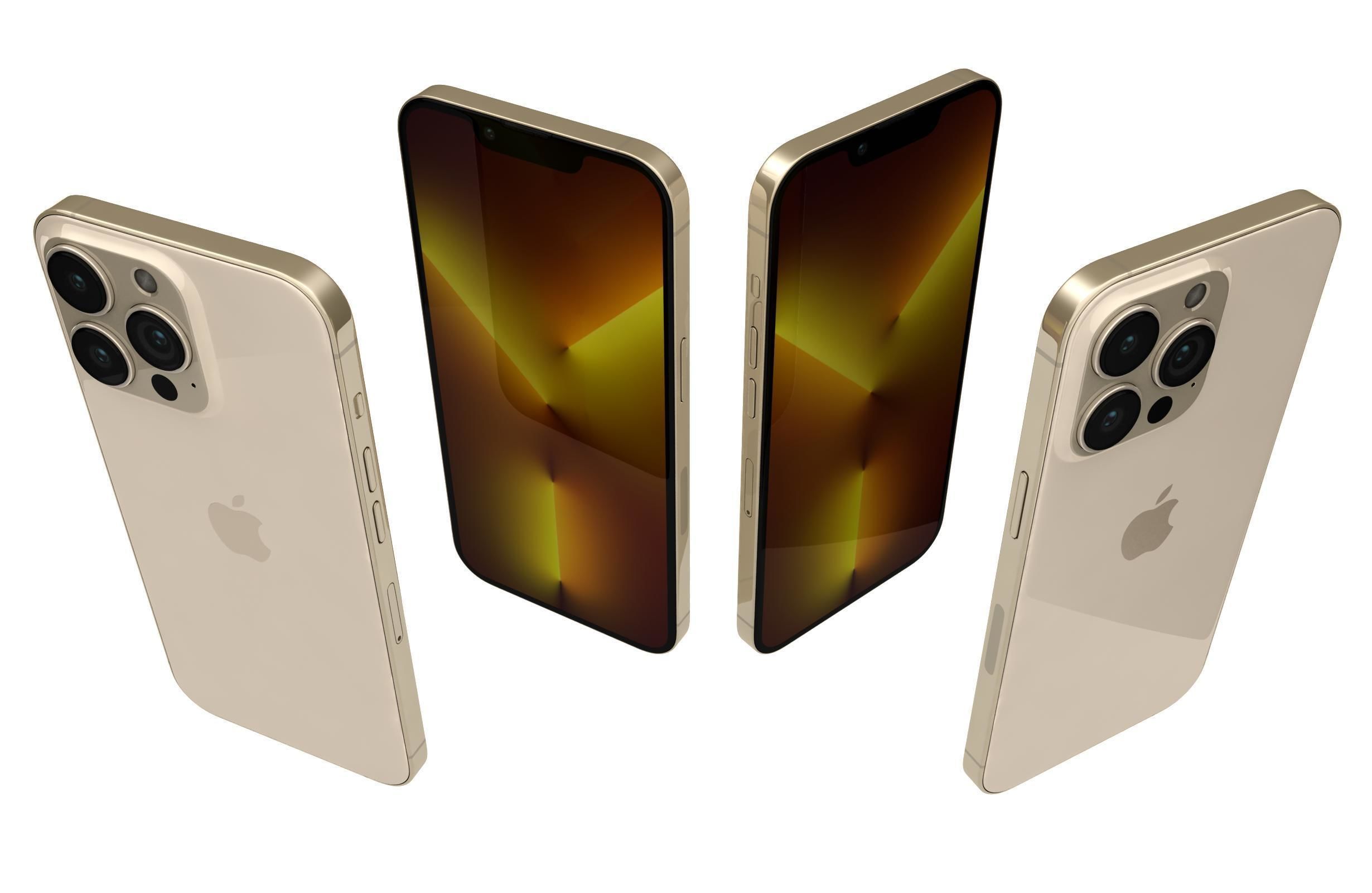 Apple iPhone 13 Pro Gold 3D model_4
