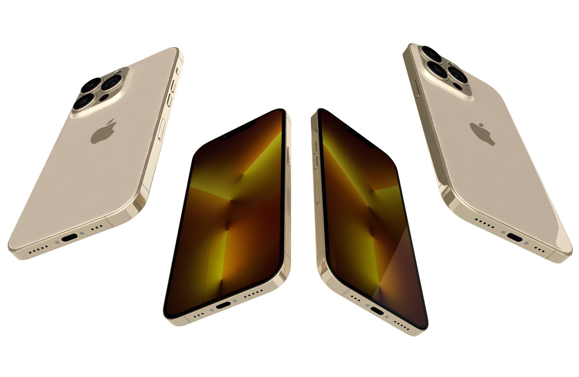 Apple iPhone 13 Pro Gold 3D model_5