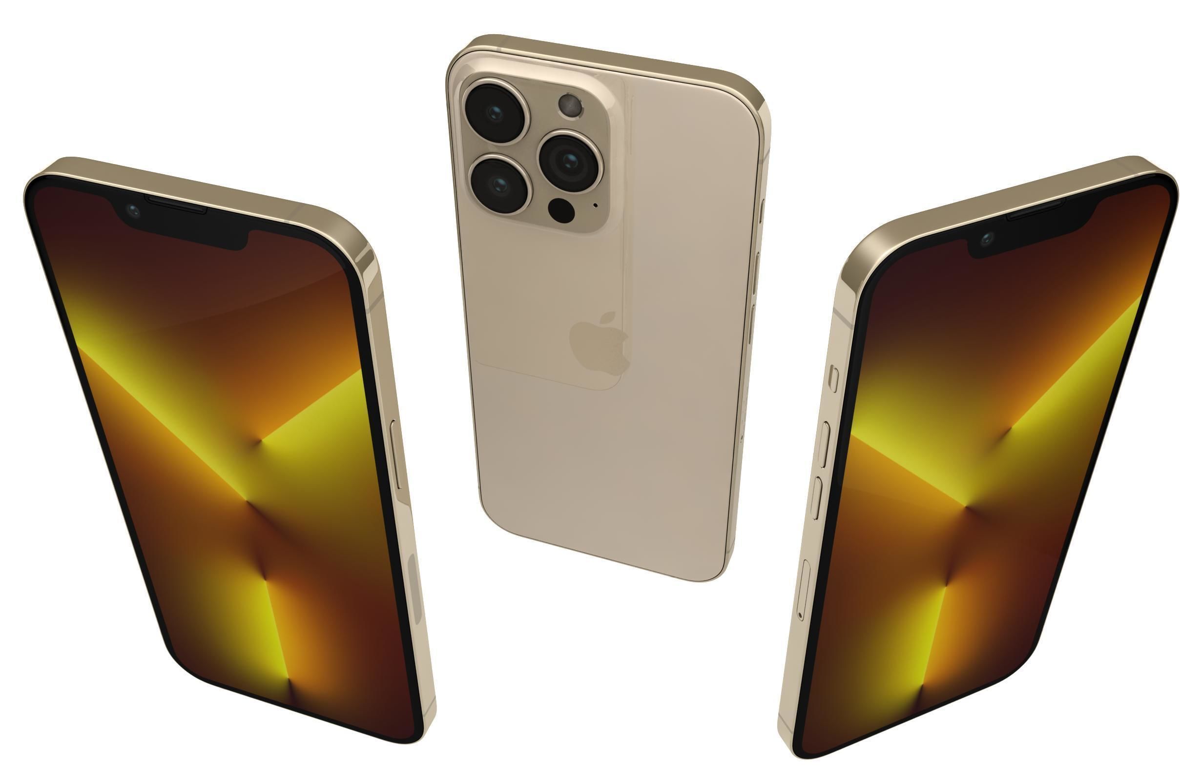 Apple iPhone 13 Pro Gold 3D model_1