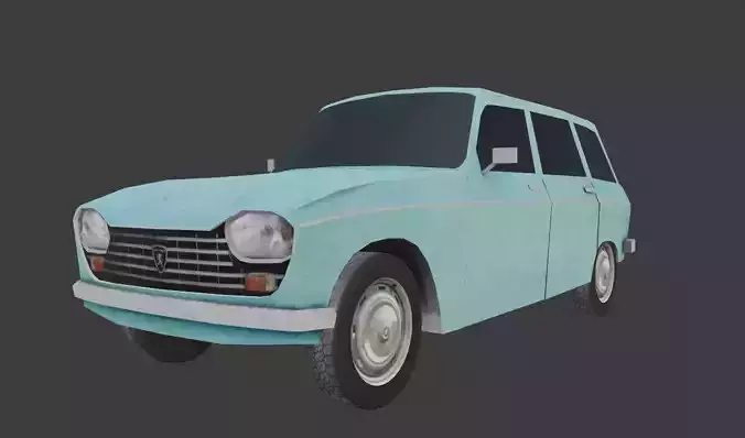 Peugeot 204 Low-poly 3D model