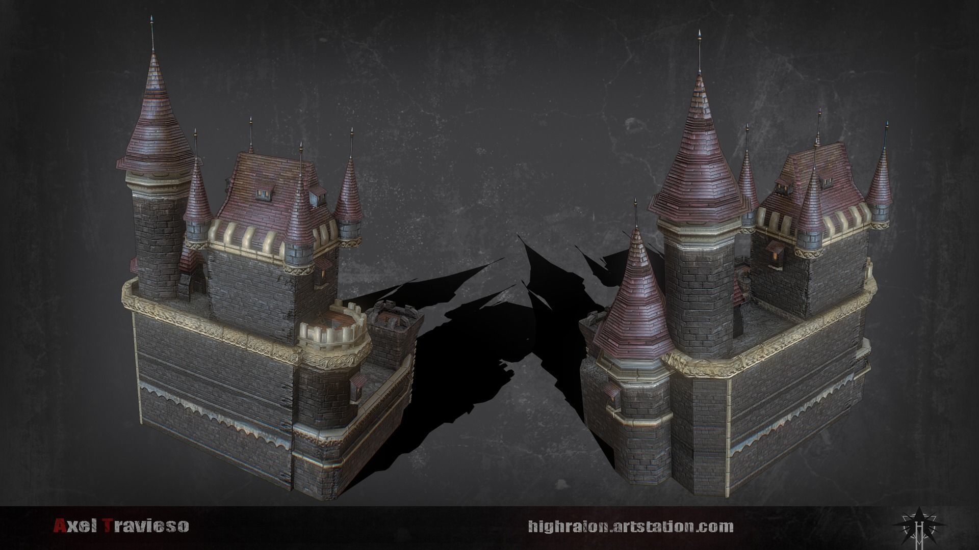 Castle RTS lowpoly Low-poly 3D model_2